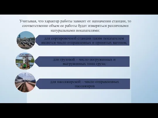 Учитывая, что характер работы зависит от назначения станции, то соответственно