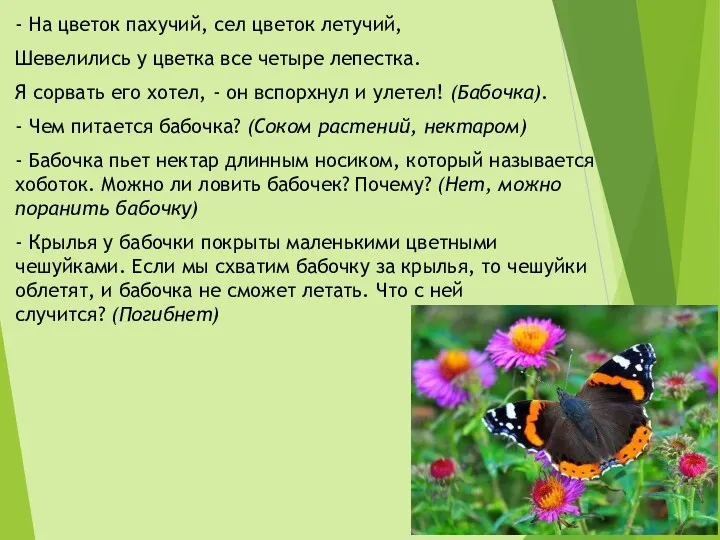 - На цветок пахучий, сел цветок летучий, Шевелились у цветка