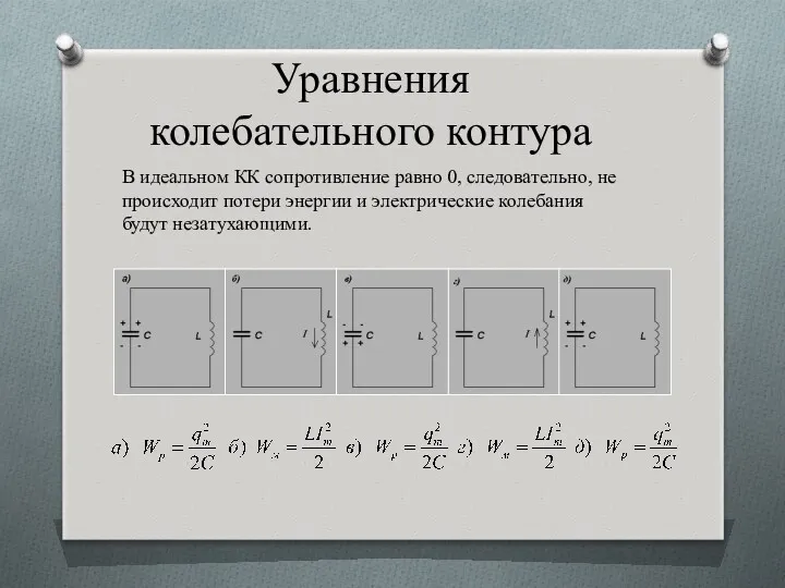 В идеальном КК сопротивление равно 0, следовательно, не происходит потери