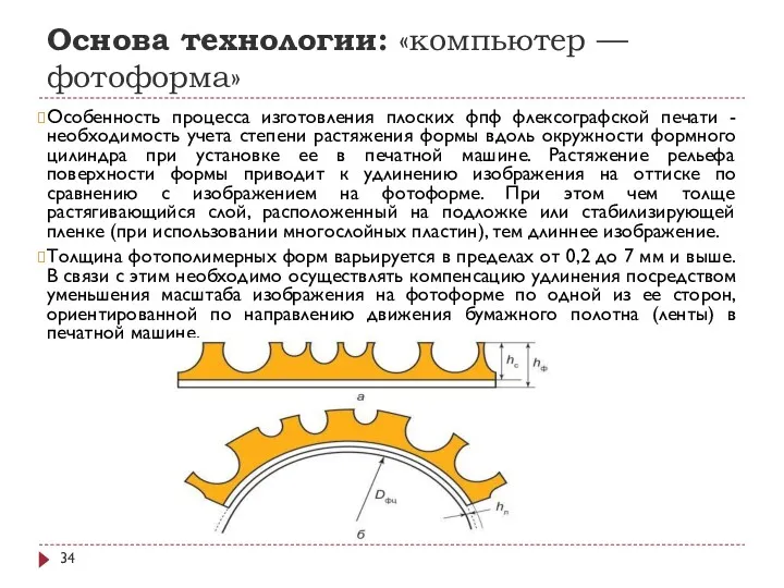 Основа технологии: «компьютер — фотоформа» Особенность процесса изготовления плоских фпф