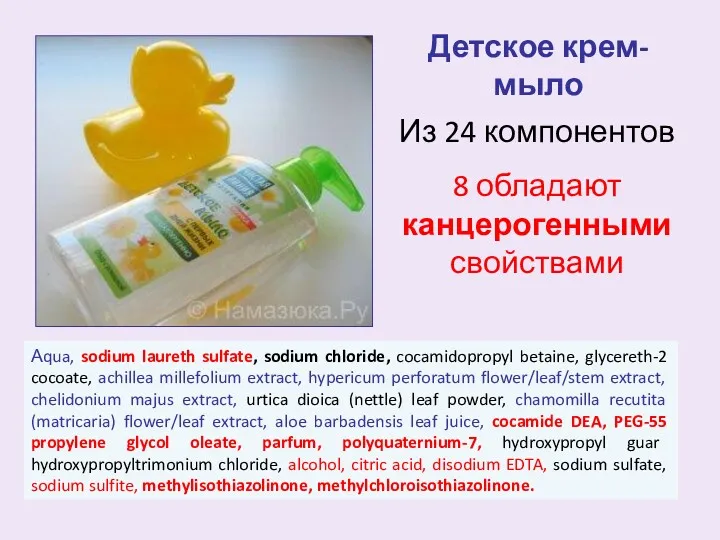 Аqua, sodium laureth sulfate, sodium chloride, cocamidopropyl betaine, glycereth-2 cocoate,