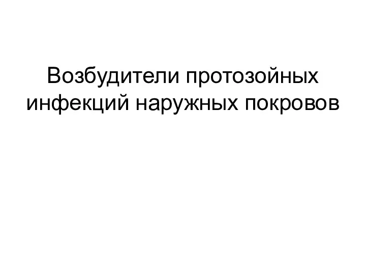 Возбудители протозойных инфекций наружных покровов