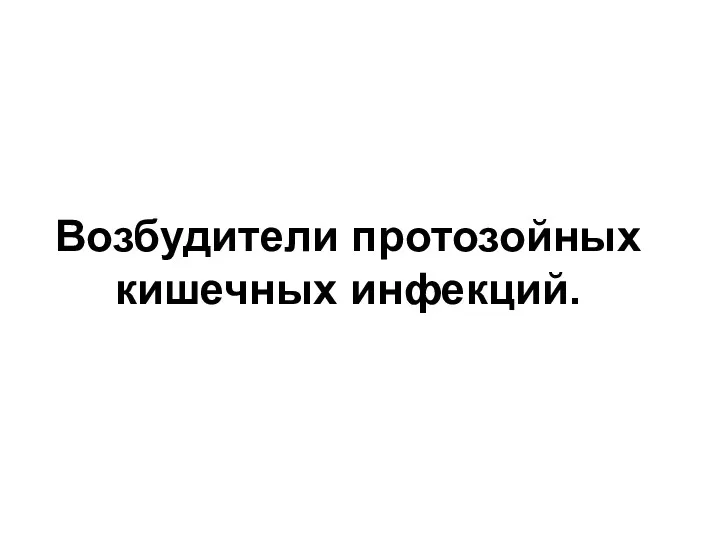 Возбудители протозойных кишечных инфекций.