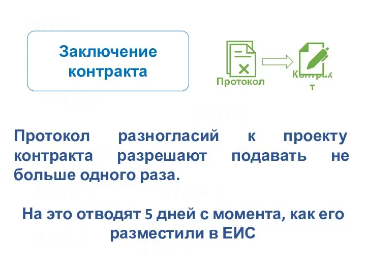 Заключение контракта Протокол разногласий к проекту контракта разрешают подавать не