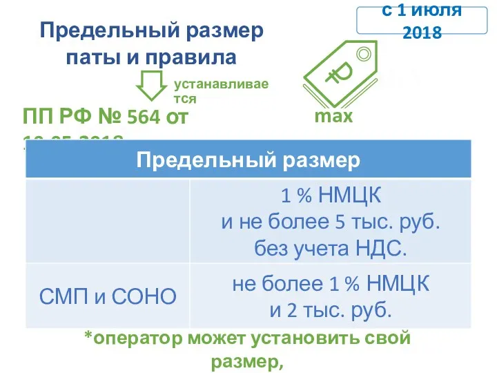 с 1 июля 2018 ПП РФ № 564 от 10.05.2018