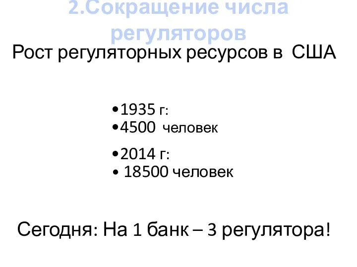 Рост регуляторных ресурсов в США Сегодня: На 1 банк –