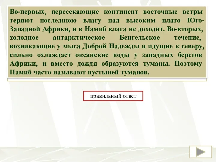 В Африке в тропических широтах вдоль побережья Атлантического океана протянулась