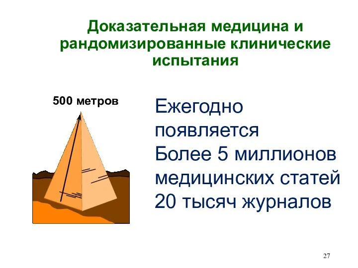 Доказательная медицина и рандомизированные клинические испытания 500 метров Ежегодно появляется