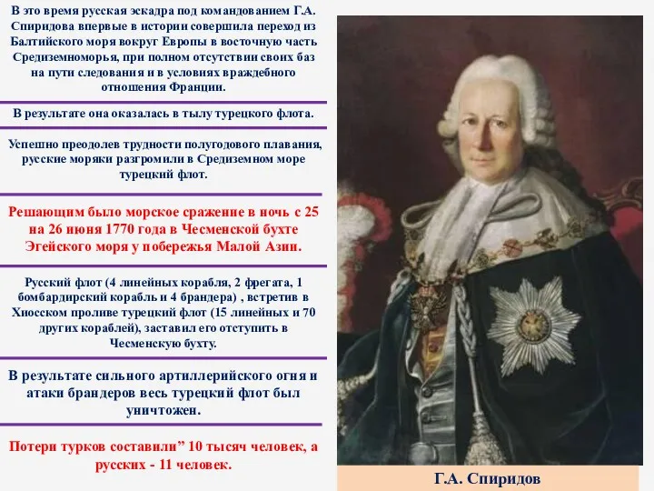 В результате сильного артиллерийского огня и атаки брандеров весь турецкий