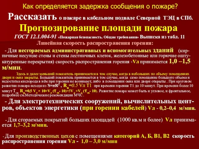 Как определяется задержка сообщения о пожаре? Рассказать о пожаре в