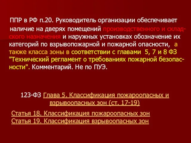 ППР в РФ п.20. Руководитель организации обеспечивает наличие на дверях