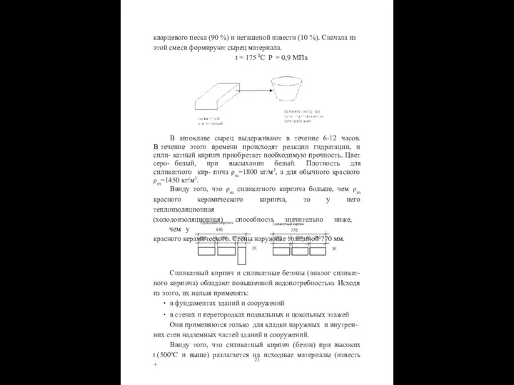 кварцевого песка (90 %) и негашеной извести (10 %). Сначала