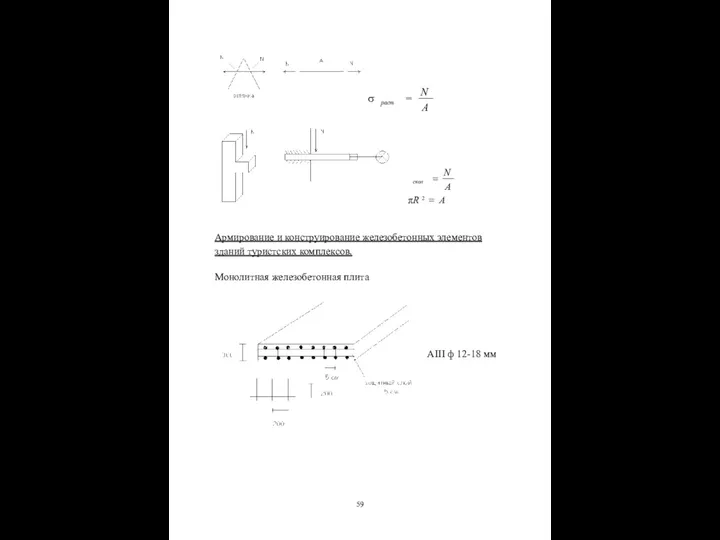 A N раст = σ πR 2 = A Армирование