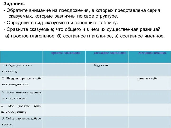 Задание. - Обратите внимание на предложения, в которых представлена серия