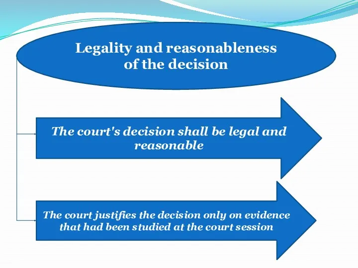 Legality and reasonableness of the decision The court's decision shall