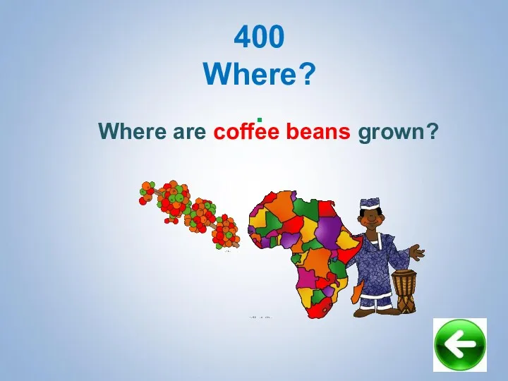 400 Where? . Where are coffee beans grown?