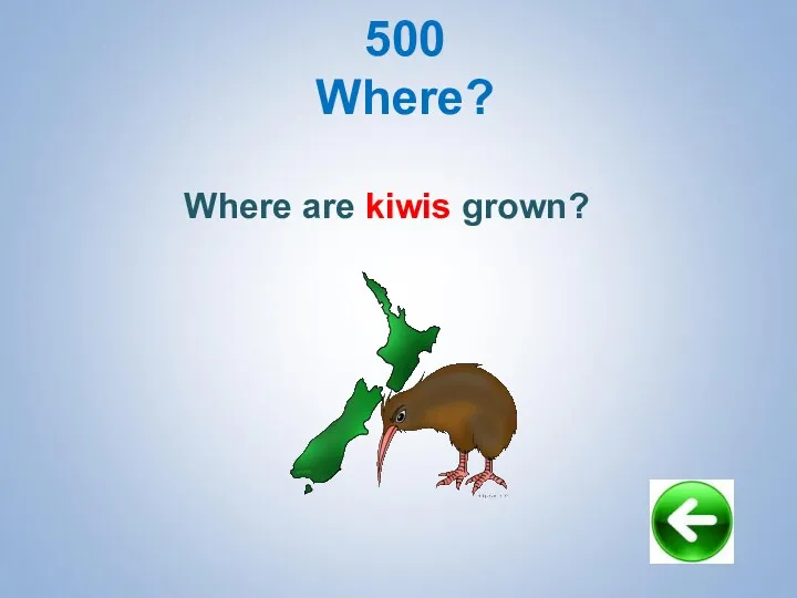 500 Where? Where are kiwis grown?