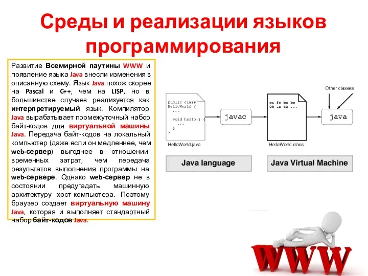 Среды и реализации языков программирования Развитие Всемирной паутины WWW и