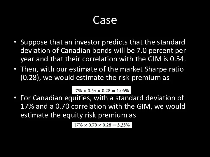 Case Suppose that an investor predicts that the standard deviation