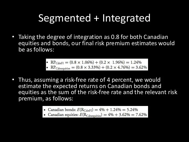 Segmented + Integrated Taking the degree of integration as 0.8