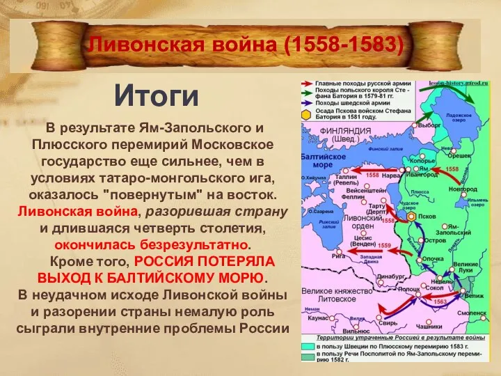 Ян Матейко. «Стефан Баторий под Псковом». Итоги В результате Ям-Запольского