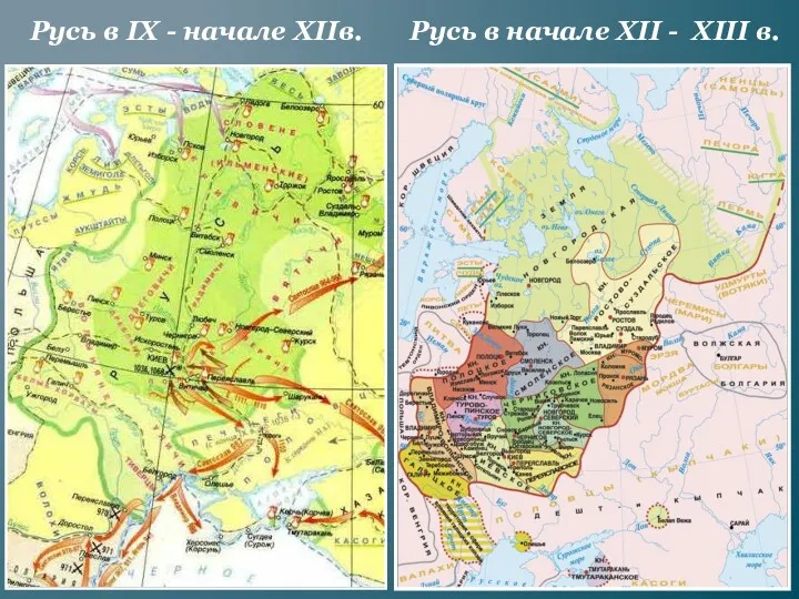 Русь в IX - начале XIIв. Русь в начале XII - XIII в.