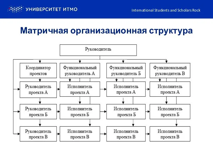 Матричная организационная структура International Students and Scholars Rock