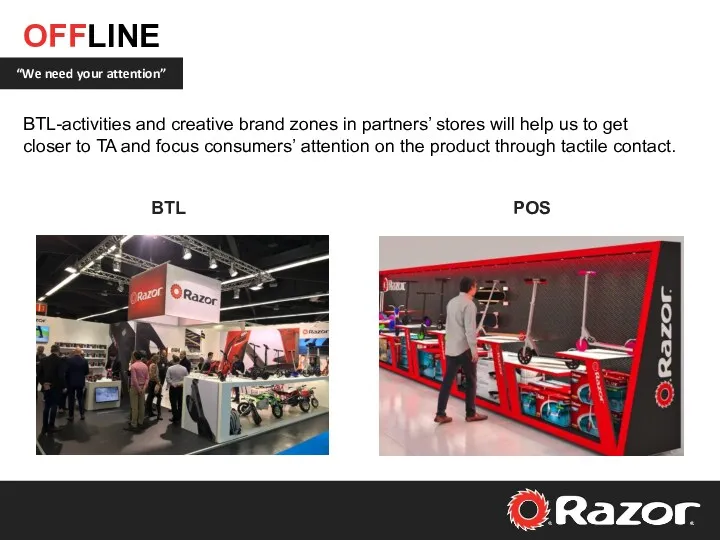 OFFLINE BTL-activities and creative brand zones in partners’ stores will