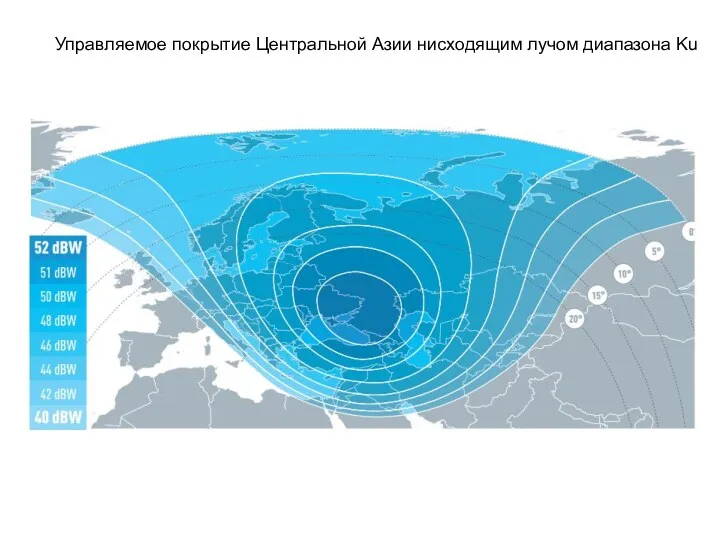 Управляемое покрытие Центральной Азии нисходящим лучом диапазона Ku