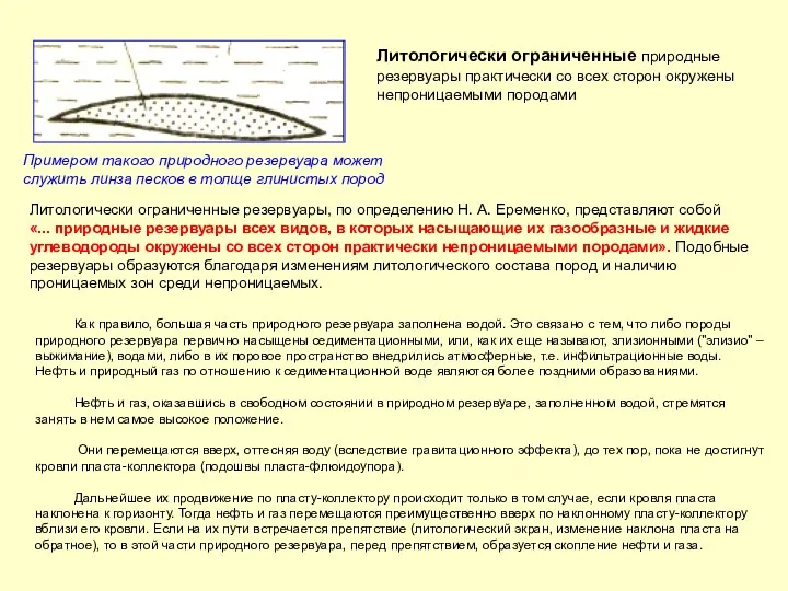 Литологически ограниченные природные резервуары практически со всех сторон окружены непроницаемыми