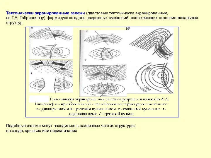 залежь Тектонически экранированные залежи (пластовые тектонически экранированные, по Г.А. Габриэлянцу)