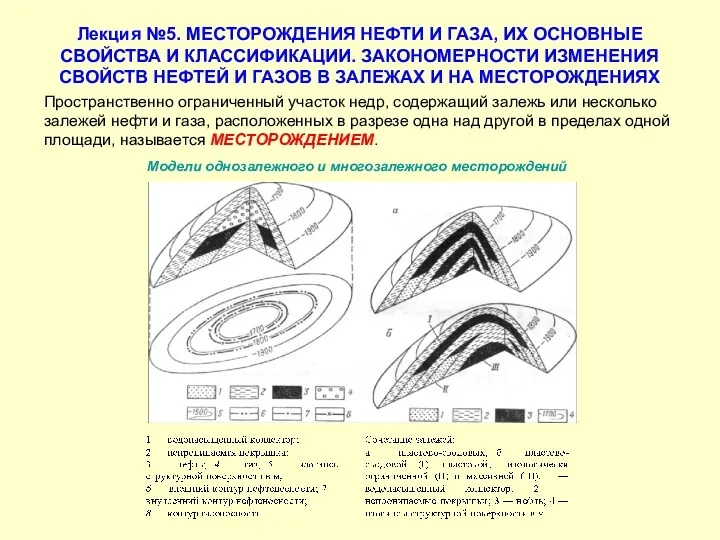 Лекция №5. МЕСТОРОЖДЕНИЯ НЕФТИ И ГАЗА, ИХ ОСНОВНЫЕ СВОЙСТВА И