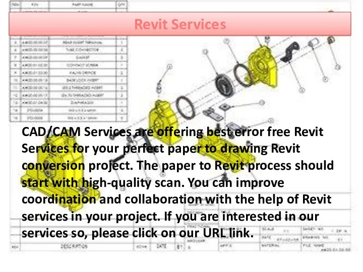 Revit Services CAD/CAM Services are offering best error free Revit