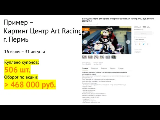 Пример – Картинг Центр Art Racing г. Пермь 16 июня