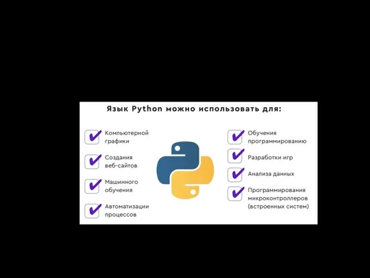 Python — универсальный язык программирования Ответ ✔︎ ✔︎ ✔︎ ✔︎ ✔︎ ✔︎ ✔︎ ✔︎