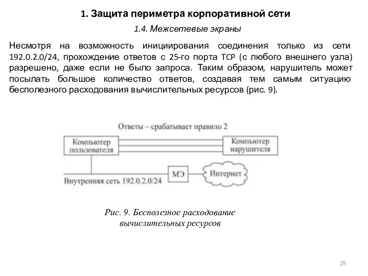 1. Защита периметра корпоративной сети Несмотря на возможность инициирования соединения