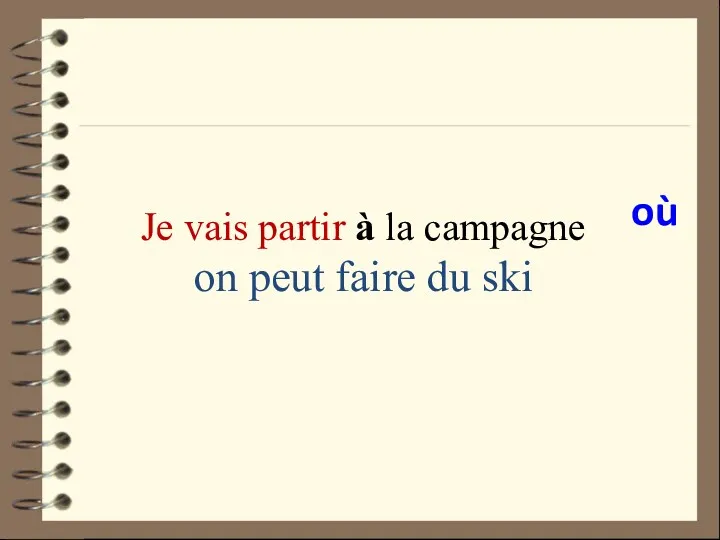 Je vais partir à la campagne on peut faire du ski où