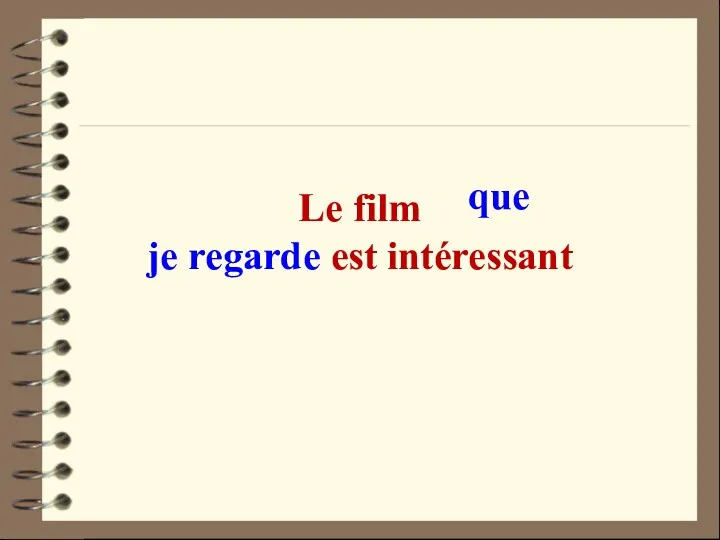 Le film je regarde est intéressant que