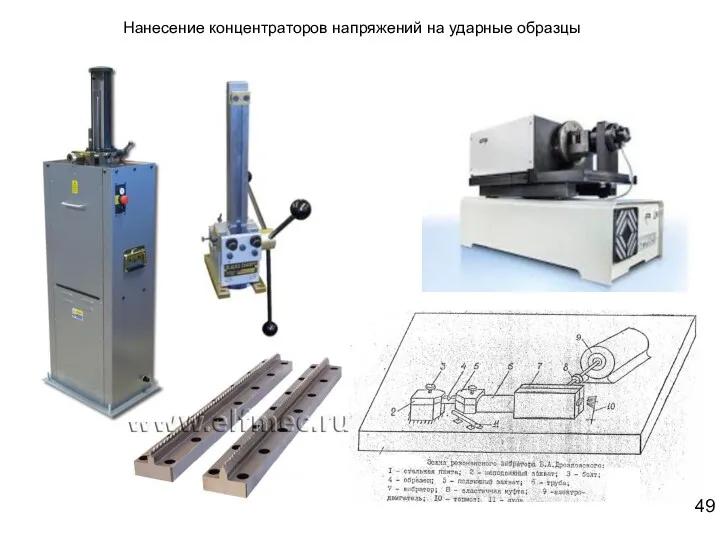 Нанесение концентраторов напряжений на ударные образцы