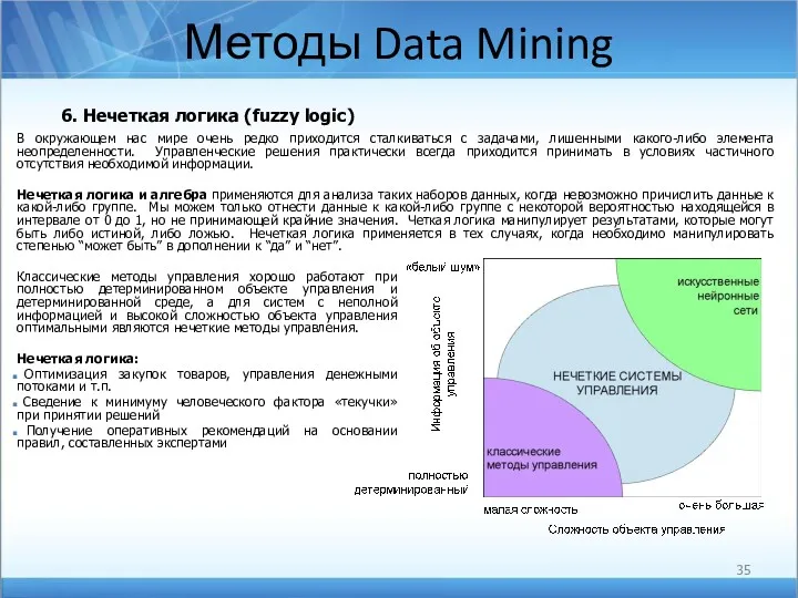 Методы Data Mining 6. Нечеткая логика (fuzzy logic) В окружающем