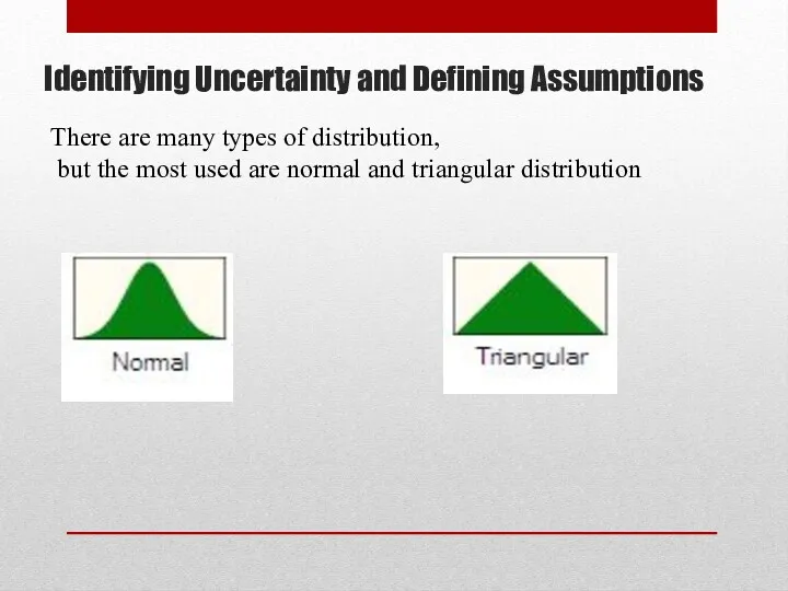 Identifying Uncertainty and Defining Assumptions There are many types of