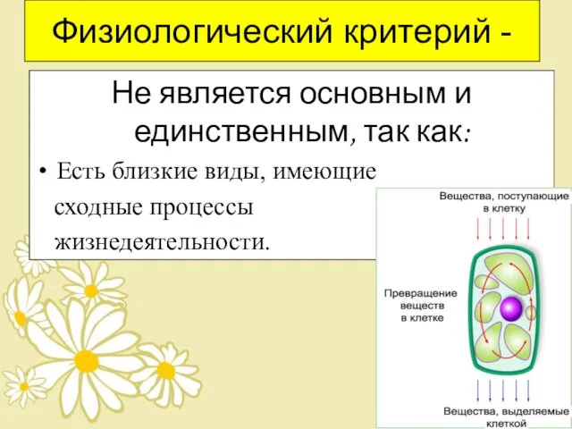 Физиологический критерий - Не является основным и единственным, так как: