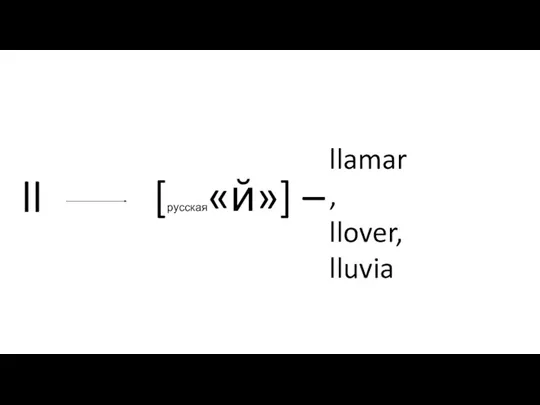 ll [русская«й»] – llamar, llover, lluvia