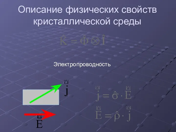 Описание физических свойств кристаллической среды Электропроводность