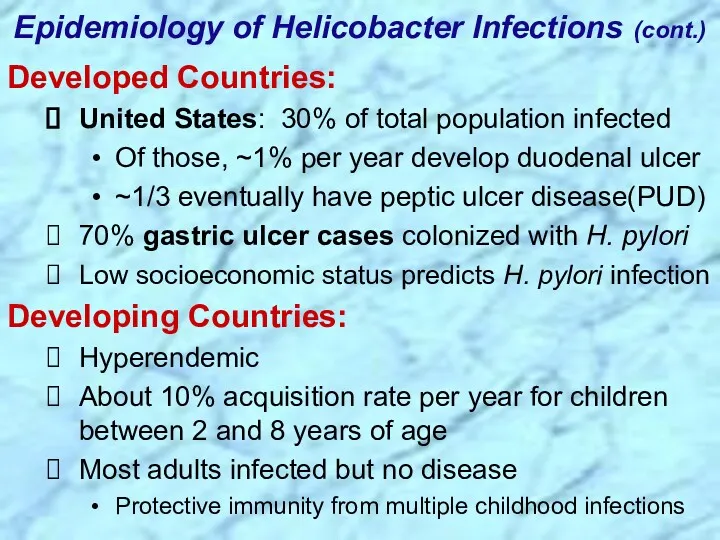 Developed Countries: United States: 30% of total population infected Of