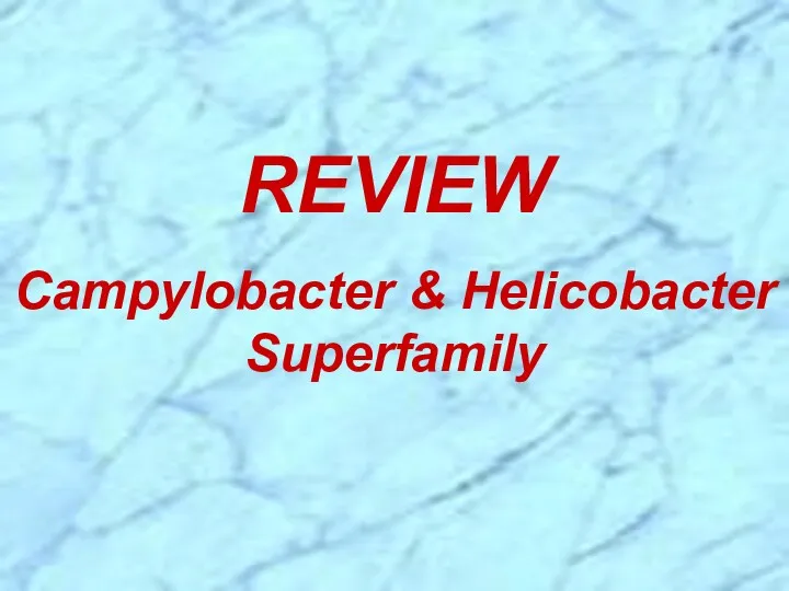 REVIEW Campylobacter & Helicobacter Superfamily