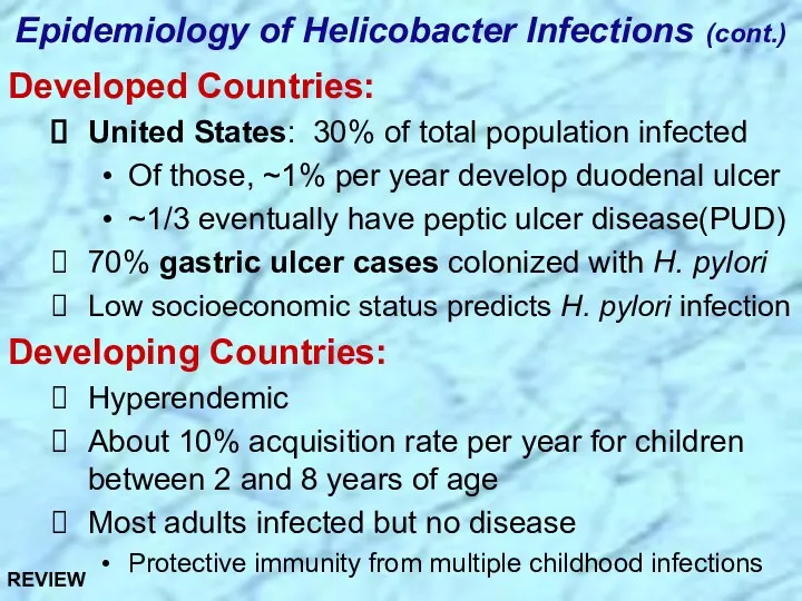 Developed Countries: United States: 30% of total population infected Of