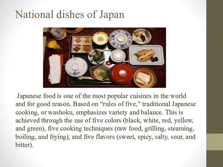 National dishes of Japan Japanese food is one of the