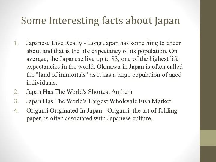 Some Interesting facts about Japan Japanese Live Really - Long