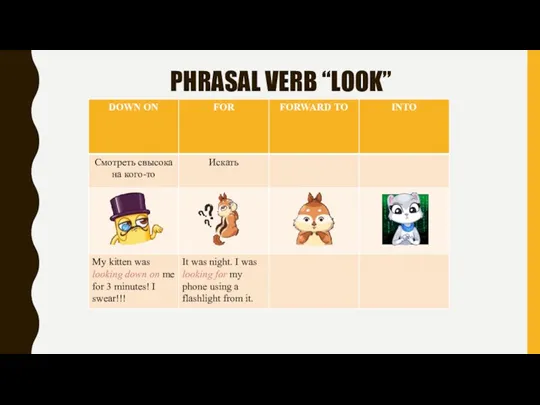 PHRASAL VERB “LOOK”